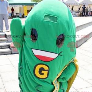 Mascote de feijão verde picles de vegetais verdes -