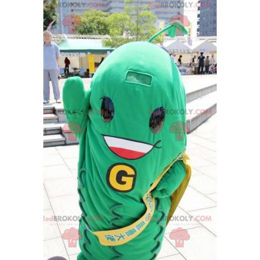 Mascote de feijão verde picles de vegetais verdes -