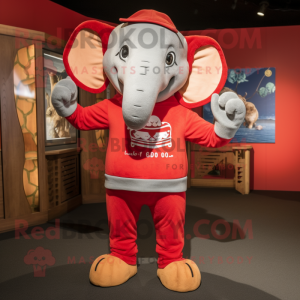 Red Elephant maskot kostume...