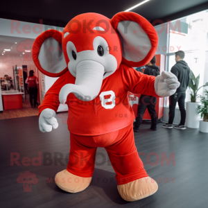 Röd elefant maskot kostym...