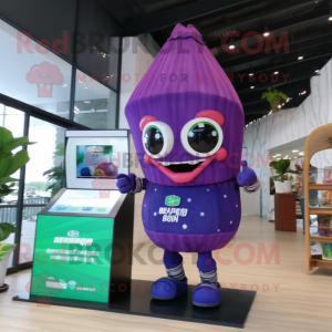 nan Grape mascot costume character dressed with a Bikini and Digital watches