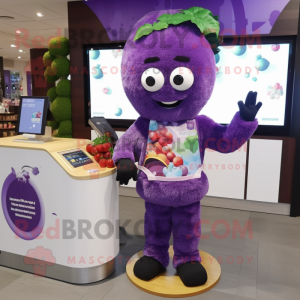 nan Grape mascot costume character dressed with a Bikini and Digital watches