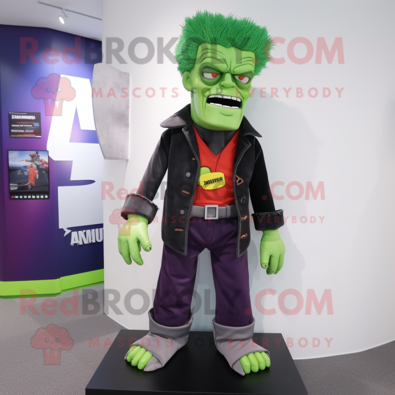 nan Frankenstein mascot costume character dressed with a Flare Jeans and Cummerbunds