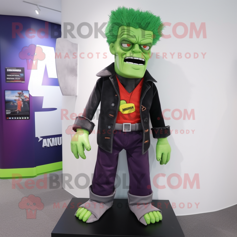 nan Frankenstein mascot costume character dressed with a Flare Jeans and Cummerbunds nan Frankenstein mascot costume character dressed with a Flare Jeans and Cummerbunds