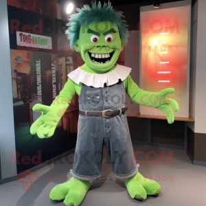 nan Frankenstein mascot costume character dressed with a Flare Jeans and Cummerbunds