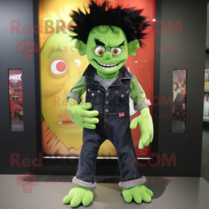 nan Frankenstein mascot costume character dressed with a Flare Jeans and Cummerbunds