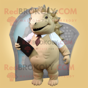 Tan Ankylosaurus maskot...