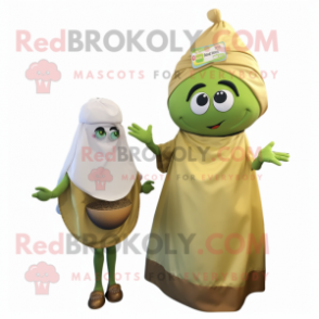 Olive Biryani mascot costume character dressed with a A-Line Skirt and Keychains