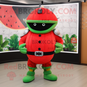 Red Melon maskot kostume...