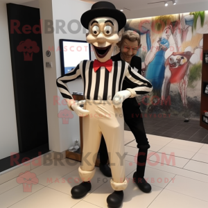 Tan Mime mascotte kostuum...