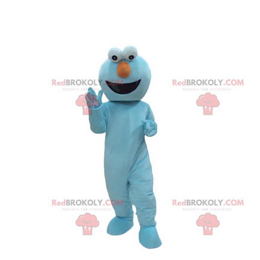 Blue monster mascot, Macaron the glutton costume -