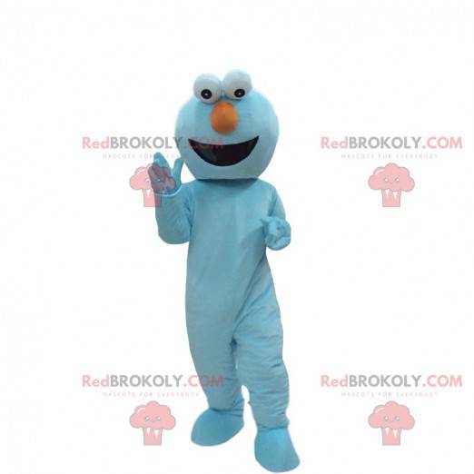Blue monster mascot, Macaron the glutton costume -