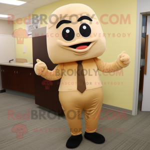 Tan Fried Rice mascot costume character dressed with a Leggings and Ties