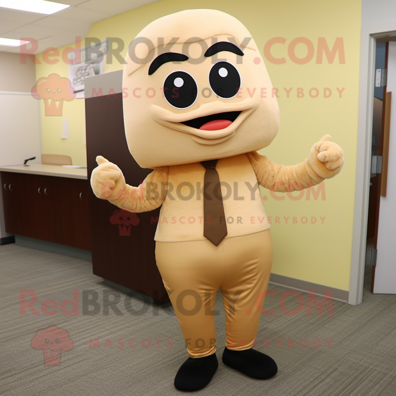 Tan Fried Rice mascot costume character dressed with a Leggings and Ties Tan Fried Rice mascot costume character dressed with a Leggings and Ties