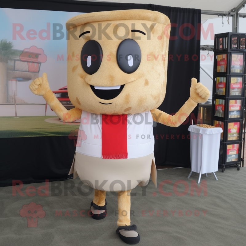 Tan Fried Rice mascot costume character dressed with a Leggings and Ties Tan Fried Rice mascot costume character dressed with a Leggings and Ties