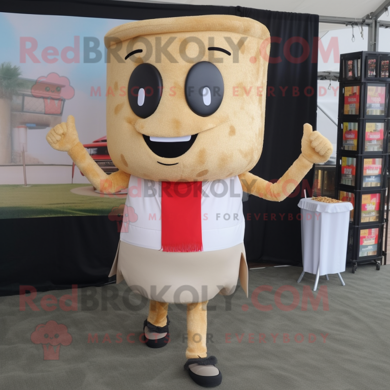 Tan Fried Rice mascot costume character dressed with a Leggings and Ties