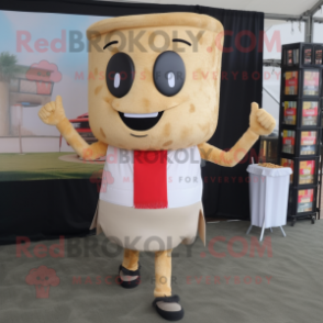 Tan Fried Rice mascot costume character dressed with a Leggings and Ties