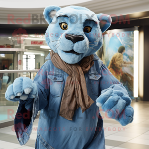 Cyan Smilodon maskot...