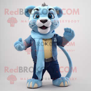 Cyan Smilodon maskot...