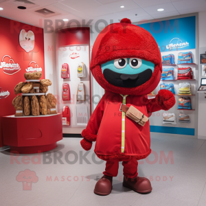 Rød Falafel maskot kostume...
