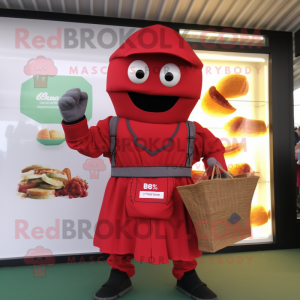 Rød Falafel maskot kostume...