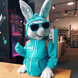 Cyan Wild Rabbit mascotte...