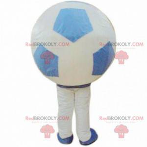 Hvid og blå ballon maskot, kæmpe, ballon kostume -