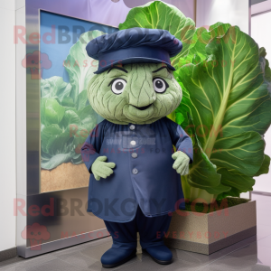 Navy Cabbage Leaf maskot...