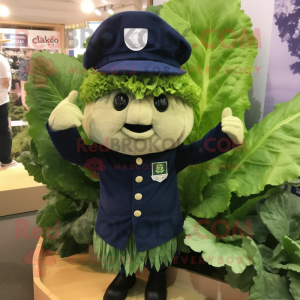 Navy Cabbage Leaf maskot...