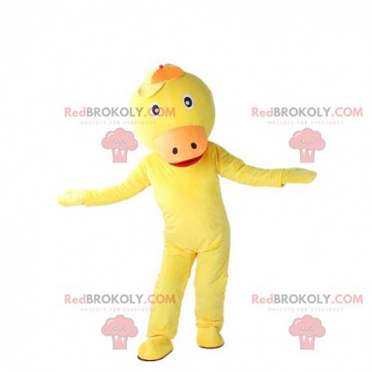 Yellow and orange duck mascot, giant canary costume -