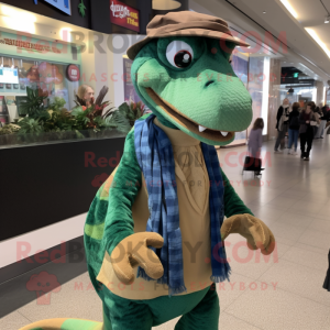 nan Coelophysis mascot costume character dressed with a Wrap Skirt and Beanies