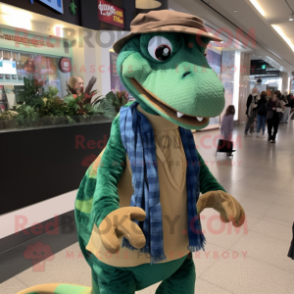 nan Coelophysis mascot costume character dressed with a Wrap Skirt and Beanies