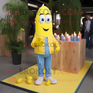 Gult duftlys maskot kostyme...