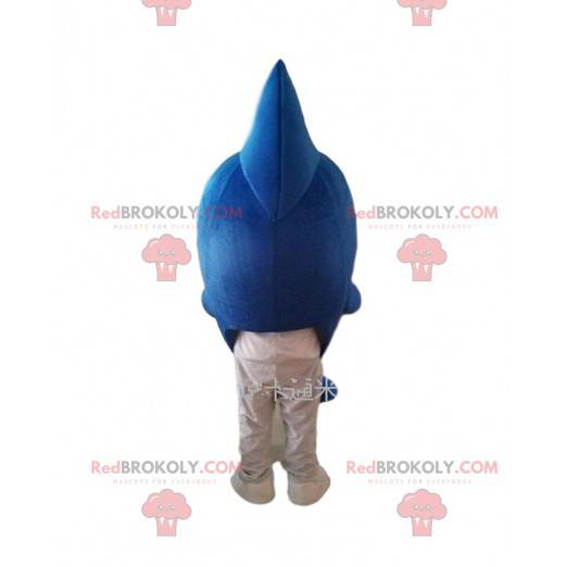 Mascotte squalo blu e bianco, costume da mare - Redbrokoly.com