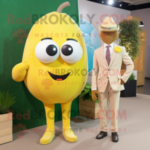 Tan Lemon maskot kostume...