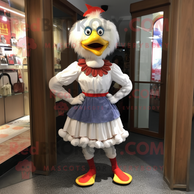 nan Hens mascot costume character dressed with a Mini Skirt and Cummerbunds