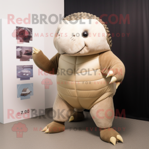 Beige Glyptodon maskot...