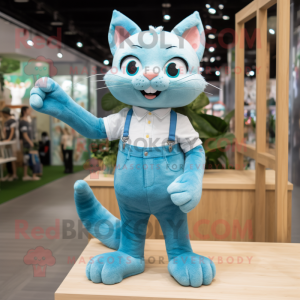 Turquoise Cat mascotte...