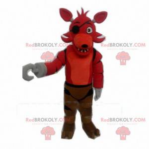 Mascotte de loup rouge, costume de chien pirate - Redbrokoly.com
