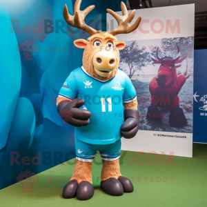 Sky Blue Irish Elk maskot...