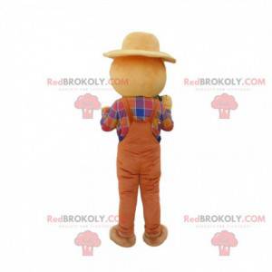 Smiling scarecrow mascot, farm costume - Redbrokoly.com