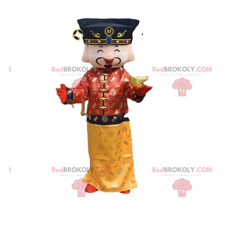 Mascota del emperador, disfraz de hombre asiático -