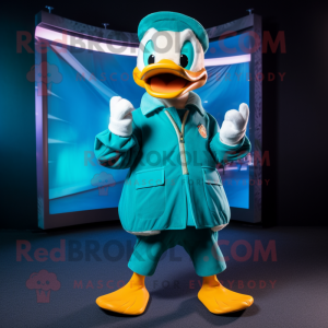 Teal Duck mascotte kostuum...