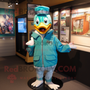 Teal Duck mascotte kostuum...