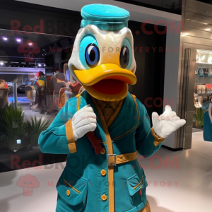 Teal Duck mascotte kostuum...