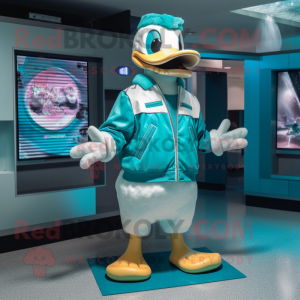 Teal Duck mascotte kostuum...