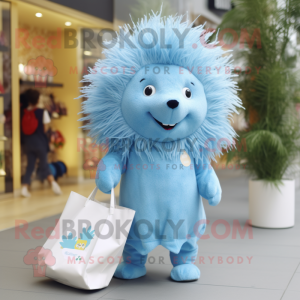 Sky Blue Porcupine maskot...