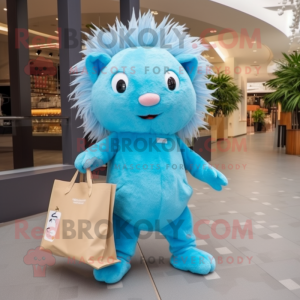 Sky Blue Porcupine mascotte...