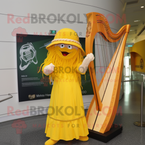 Geel Keltisch Harp mascotte...