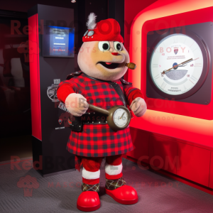 Rød sækkepibe maskot...
